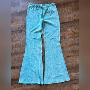 Womens teal colored, boutique brand flare pants